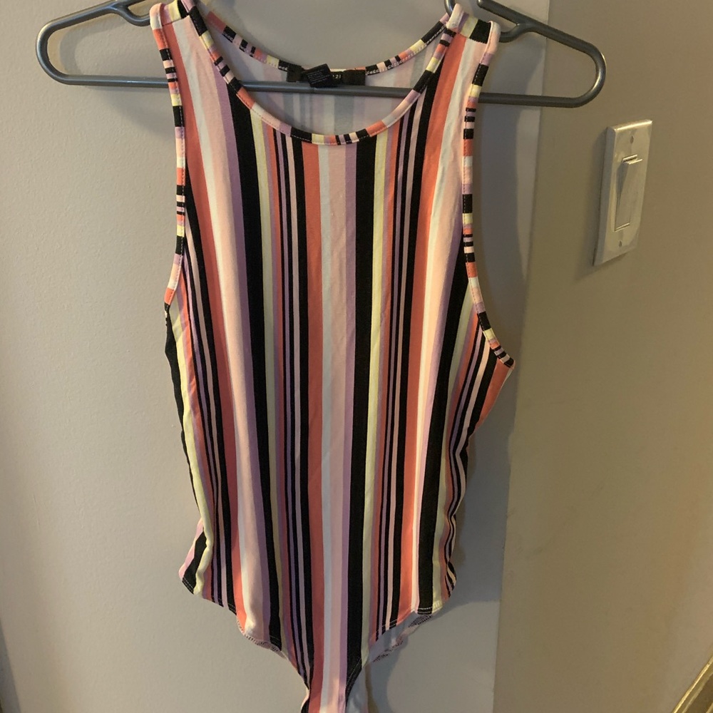 Forever 21 striped bodysuit, like new